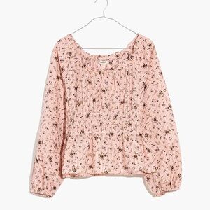 Madewell Sophia Top in Bouquet Floral Pink Women's Top Size‎ S